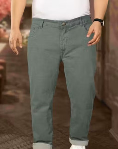 Stylish Solid Olive Green Comfort Fit Pants
