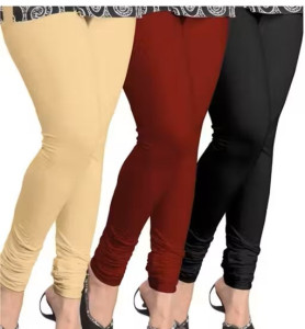 Premium Viscose Rayon Churidar Leggings Combo Pack of 3