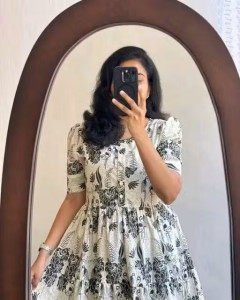 White Tiered Midi Dress
