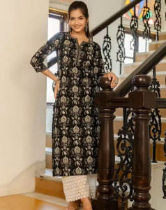 Zaneta Women Viscose Rayon Printed Straight Kurti