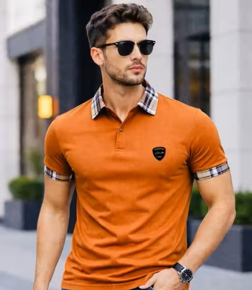 Men New Trending Contrast Collar Polo T‑Shirt