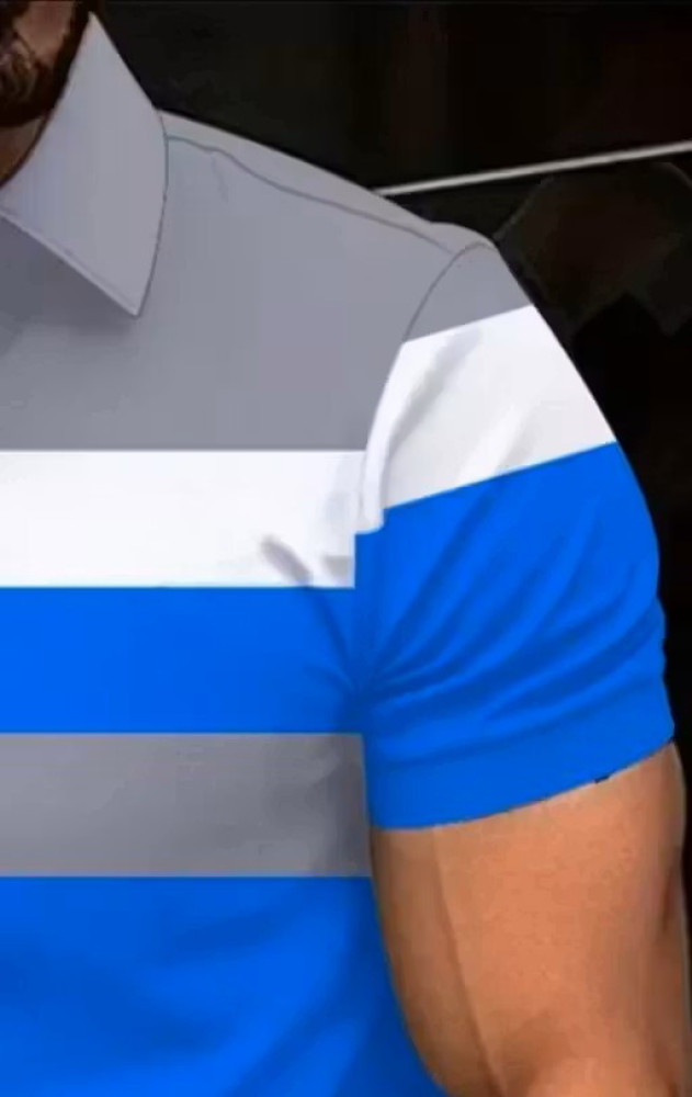 Mens Round Neck Full Sleeve Color Block T-shirt