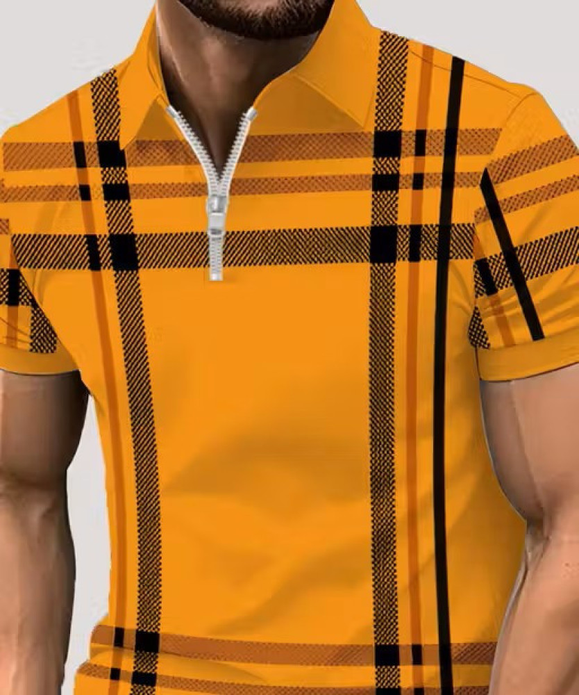 Men Casual Summer Wear Zipper Polos T‑Shirts