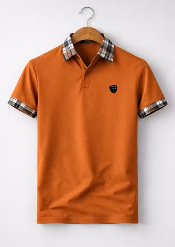 Men New Trending Contrast Collar Polo T‑Shirt
