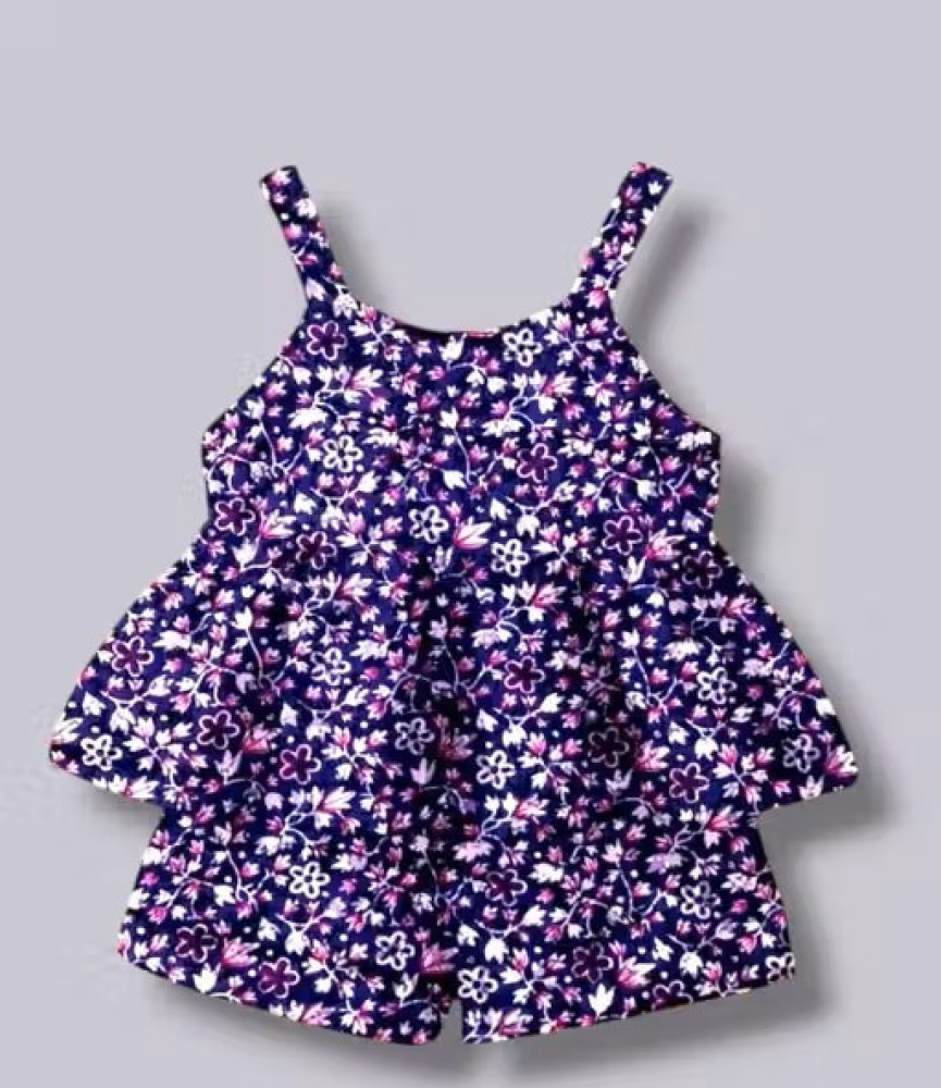 Girls Floral Summer Romper Set