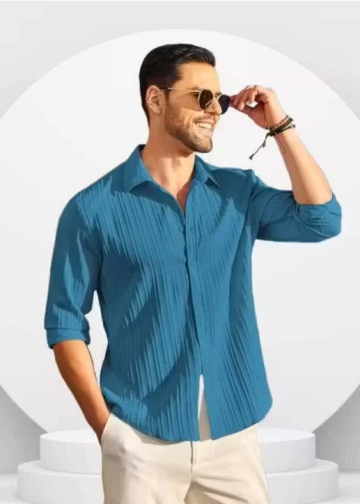 Mens Full Sleeve Casual Solid Shirt