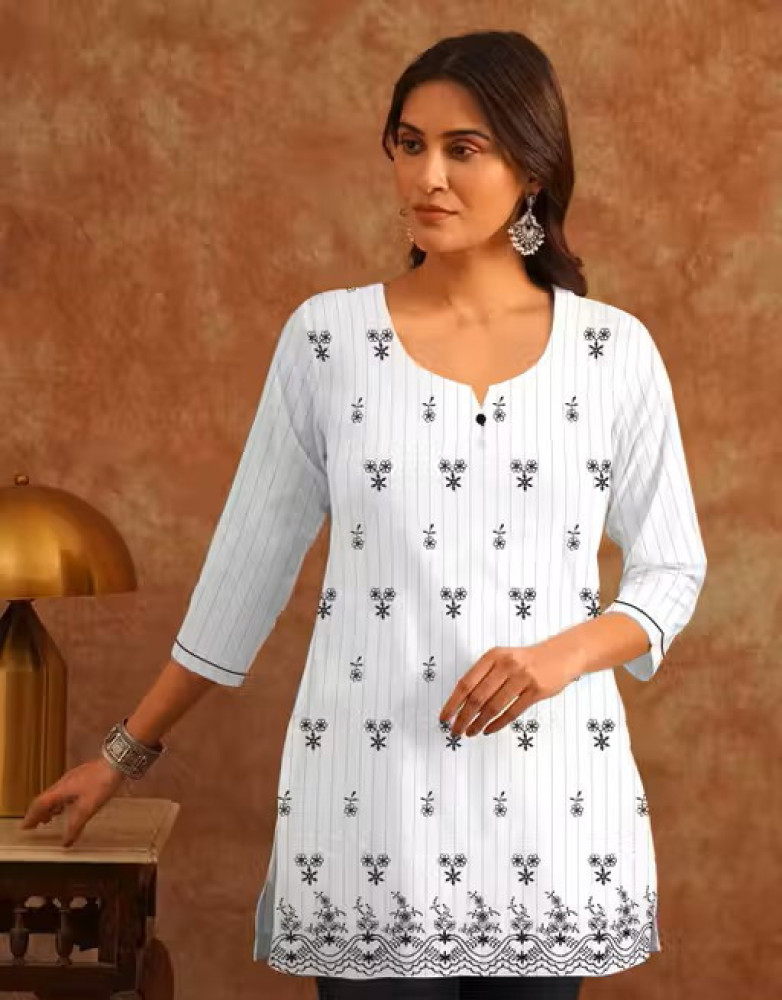 Combo of 2 Short Kurtis Stylish Printed Embroidered