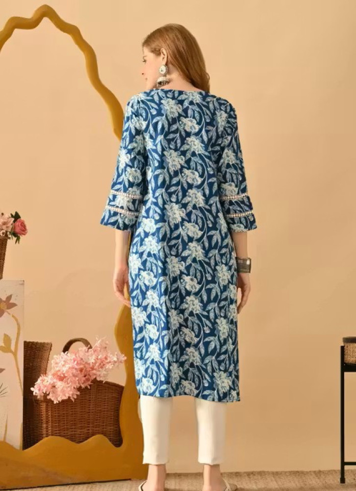 Kali Blue Off White Straight Kurta