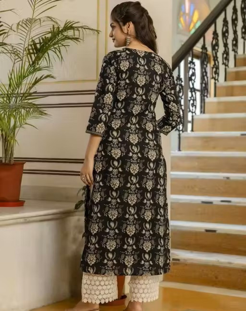 Zaneta Women Viscose Rayon Printed Straight Kurti