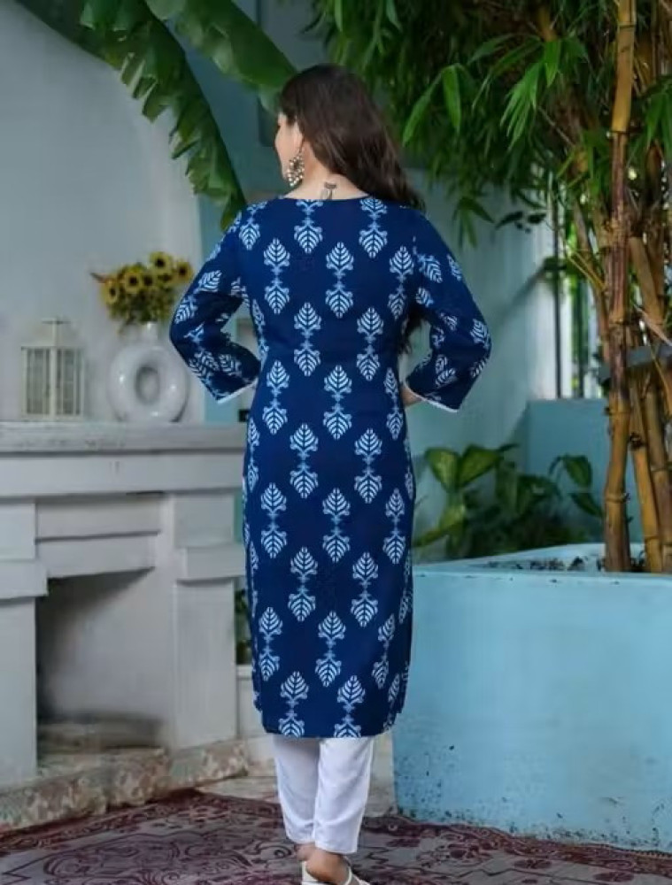Jaipuri Print Trendy Rayon Straight Kurta