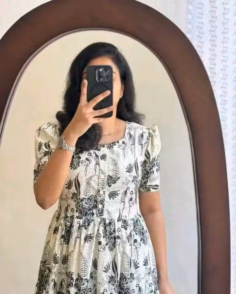 White Tiered Midi Dress