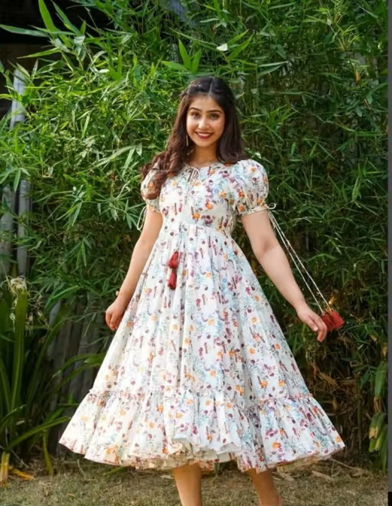 Designer Viscose Rayon Printed Dress