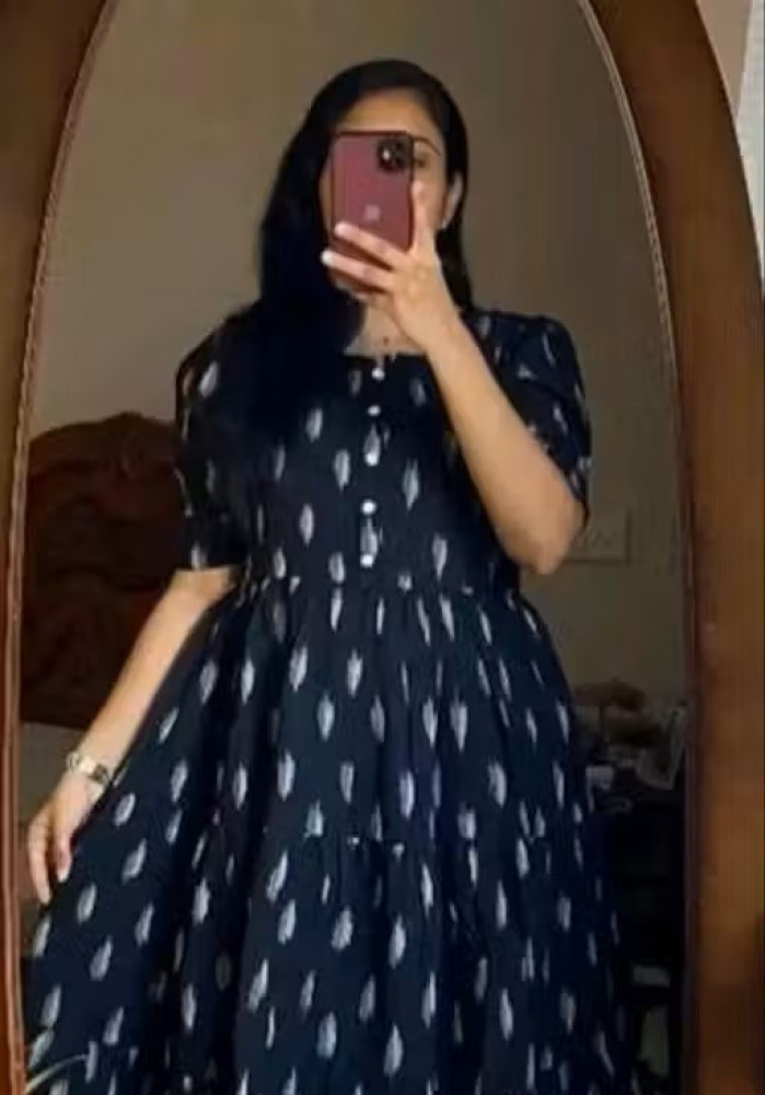 New Design Women's Half Sleeve Printed Middy Gown (Duplicate Variant)